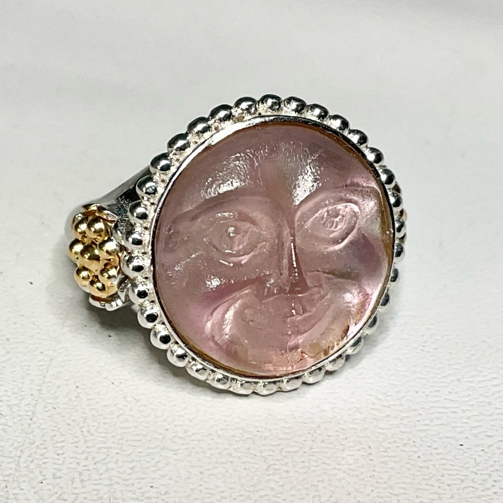 Tagliamonte Sterling 18K Carved Celestial Ring SZ 6